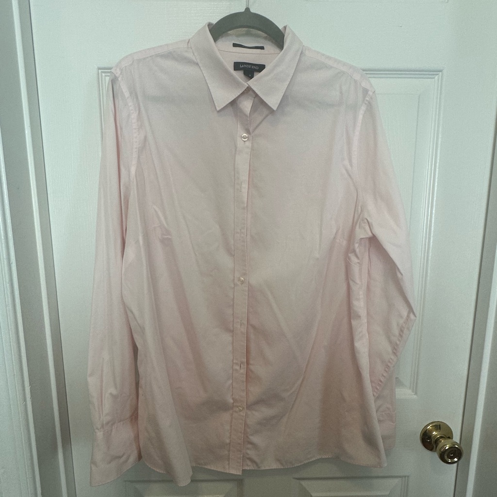 Lands' End Women’s Pink Button Front Shirt